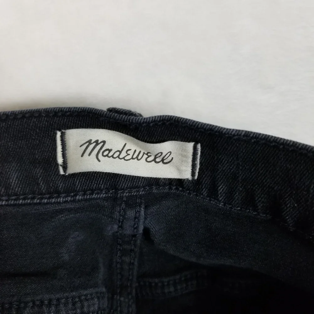 Madewell Denim Shorts Womens 28 Black High-Rise Raw Hem Frayed Stretch 57